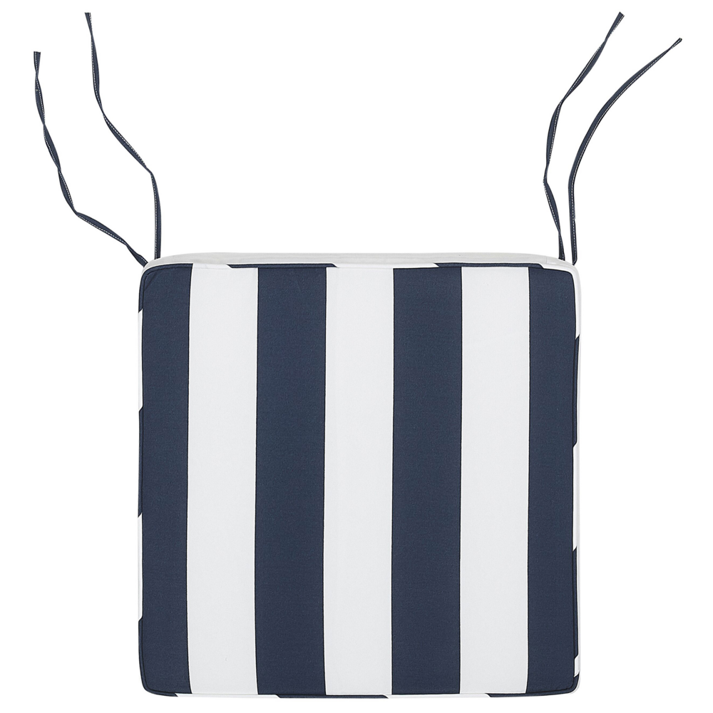 Cuscino di seduta per sedia da giardino Tessuto resistente all'acqua a righe bianche e blu navy
