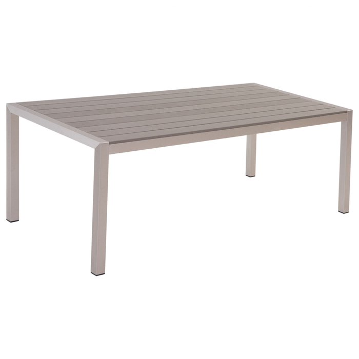 Tavolo da pranzo con struttura in alluminio anodizzato grigio per 6 persone 180 x 90 cm dal design moderno