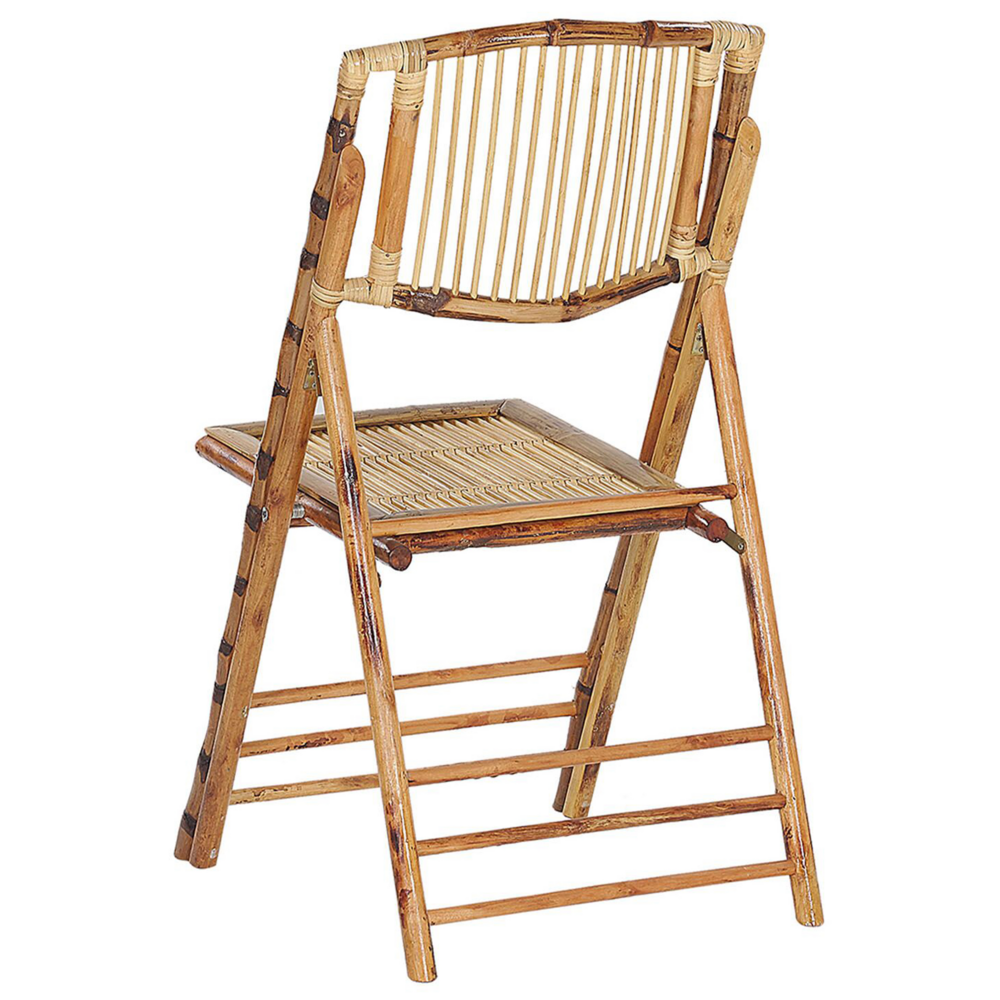 Set di 4 sedie pieghevoli in legno chiaro sedie da pranzo in rattan stile boho