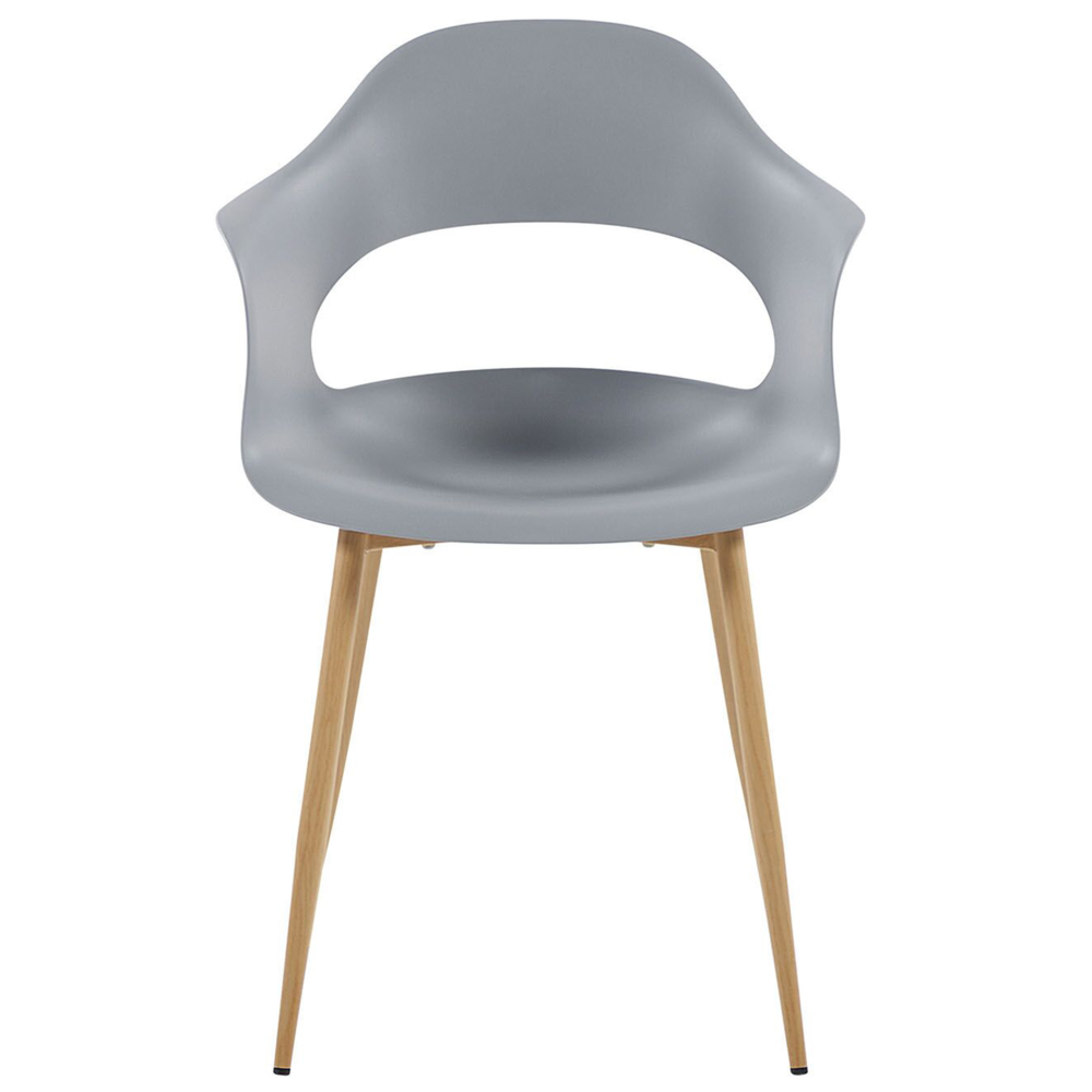 Set di 2 sedie da pranzo in materiale sintetico grigio gambe eleganti decorative