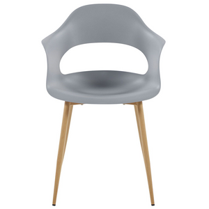 Set di 2 sedie da pranzo in materiale sintetico grigio gambe eleganti decorative