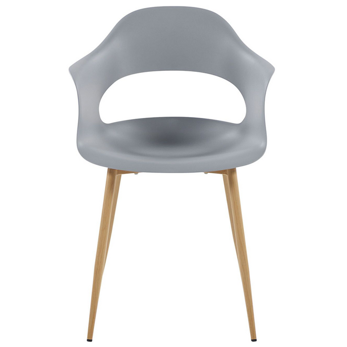 Set di 2 sedie da pranzo in materiale sintetico grigio gambe eleganti decorative