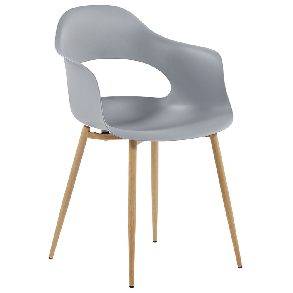 Set di 2 sedie da pranzo in materiale sintetico grigio gambe eleganti decorative