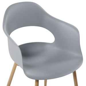 Set di 2 sedie da pranzo in materiale sintetico grigio gambe eleganti decorative