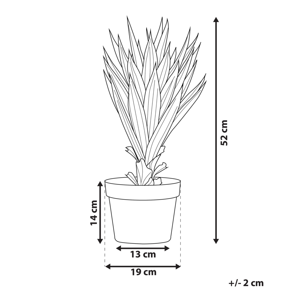 Vaso artificiale di Aloe Vera verde e Nero sintetico 52 cm materiale decorativo accessorio per interni