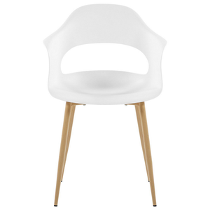 Set di 2 sedie da pranzo bianche in materiale sintetico con gambe eleganti decorative