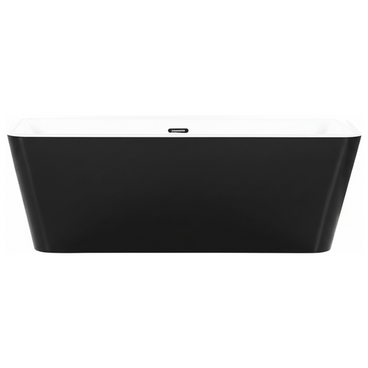 Vasca da bagno nera sanitaria ovale in acrilico singolo 170 x 80 cm dal design minimalista