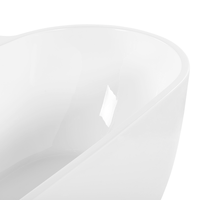 Vasca da bagno freestanding bianco sanitario ovale in acrilico singolo 170 x 80 cm dal design moderno