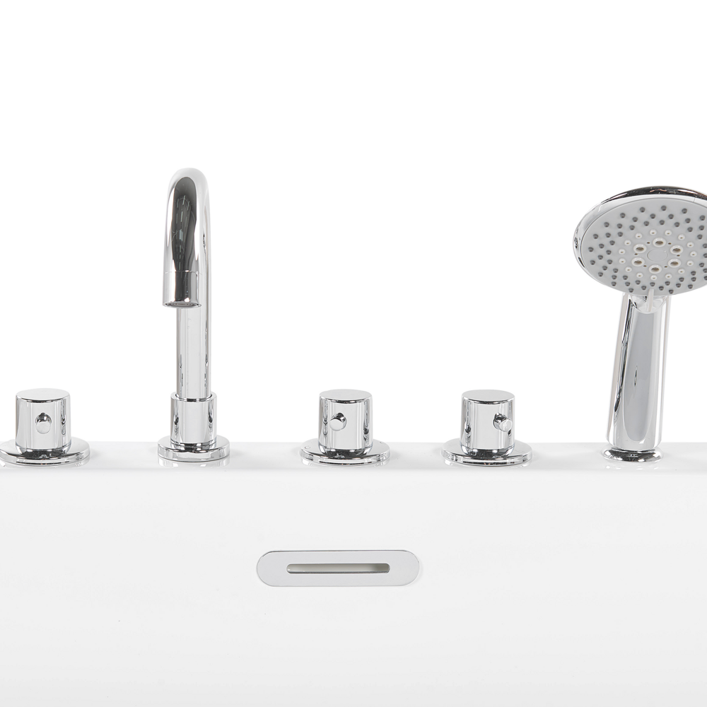 Vasca da bagno freestanding bianco sanitario ovale in acrilico singolo 170 x 80 cm dal design moderno