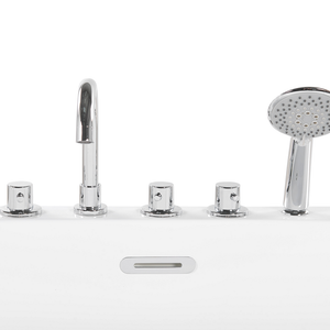 Vasca da bagno freestanding bianco sanitario ovale in acrilico singolo 170 x 80 cm dal design moderno