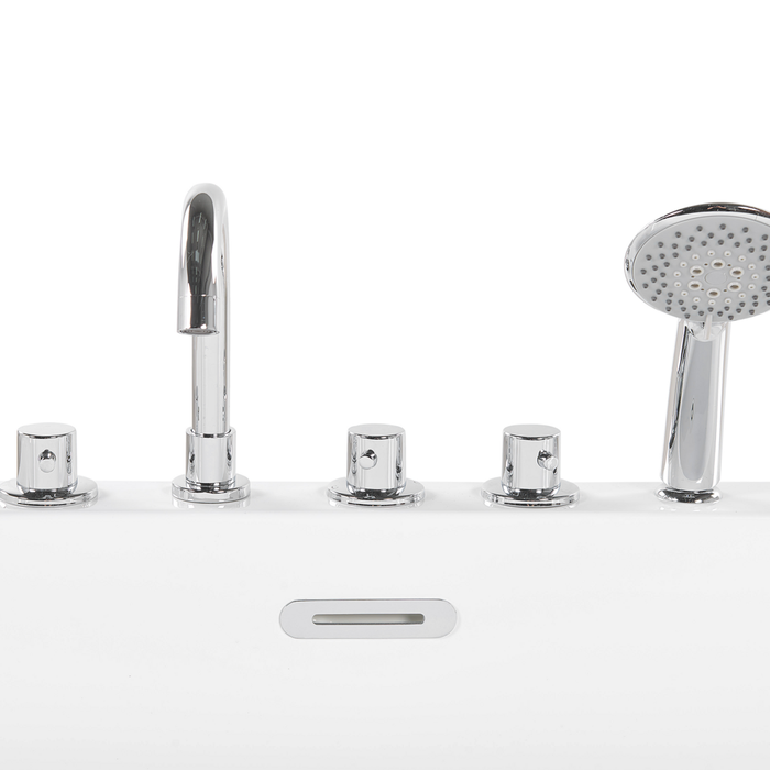 Vasca da bagno freestanding bianco sanitario ovale in acrilico singolo 170 x 80 cm dal design moderno