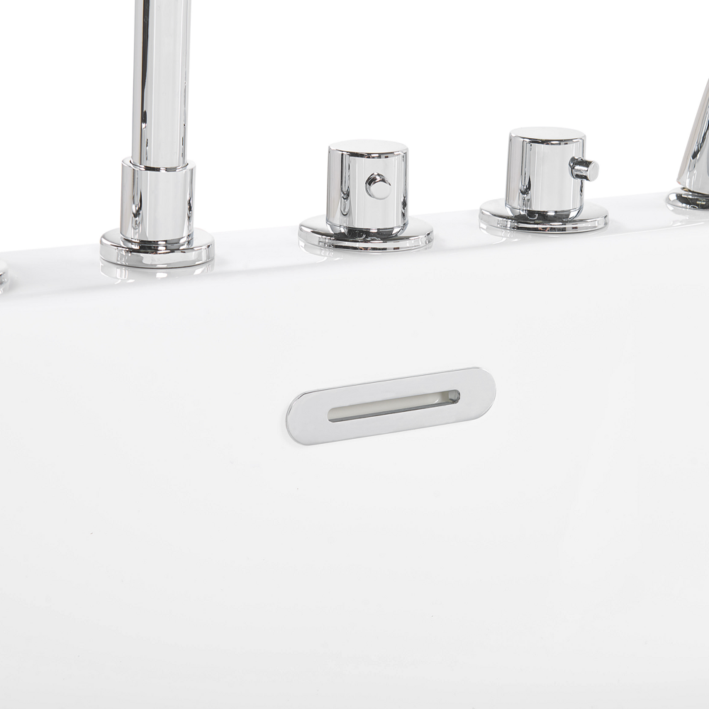 Vasca da bagno freestanding bianco sanitario ovale in acrilico singolo 170 x 80 cm dal design moderno