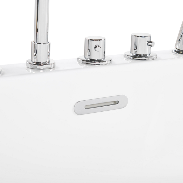 Vasca da bagno freestanding bianco sanitario ovale in acrilico singolo 170 x 80 cm dal design moderno