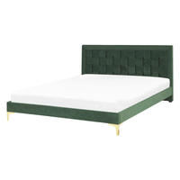 Letto imbottito matrimoniale 140 cm 6 testiera verde velluto gambe dorate