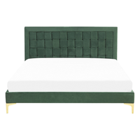 Letto imbottito matrimoniale 140 cm 6 testiera verde velluto gambe dorate