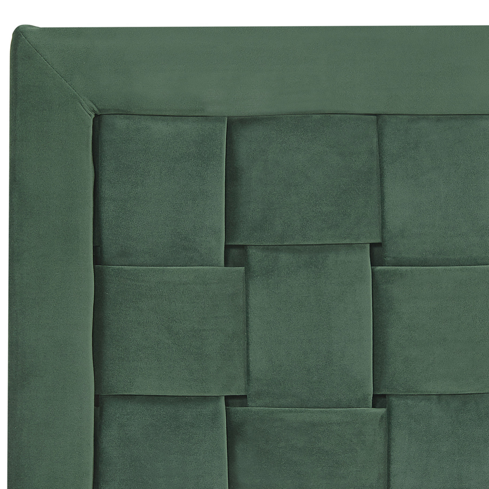 Letto imbottito matrimoniale 140 cm 6 testiera verde velluto gambe dorate