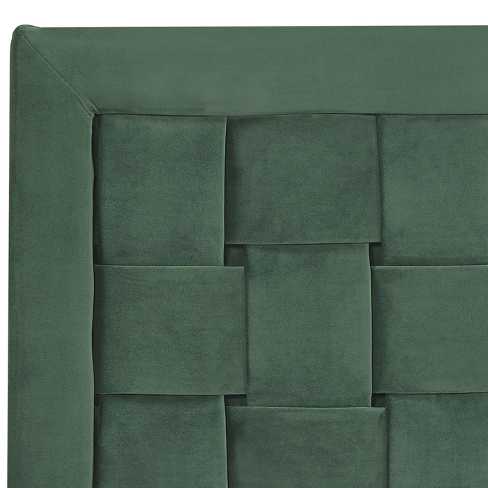 Letto imbottito matrimoniale 140 cm 6 testiera verde velluto gambe dorate