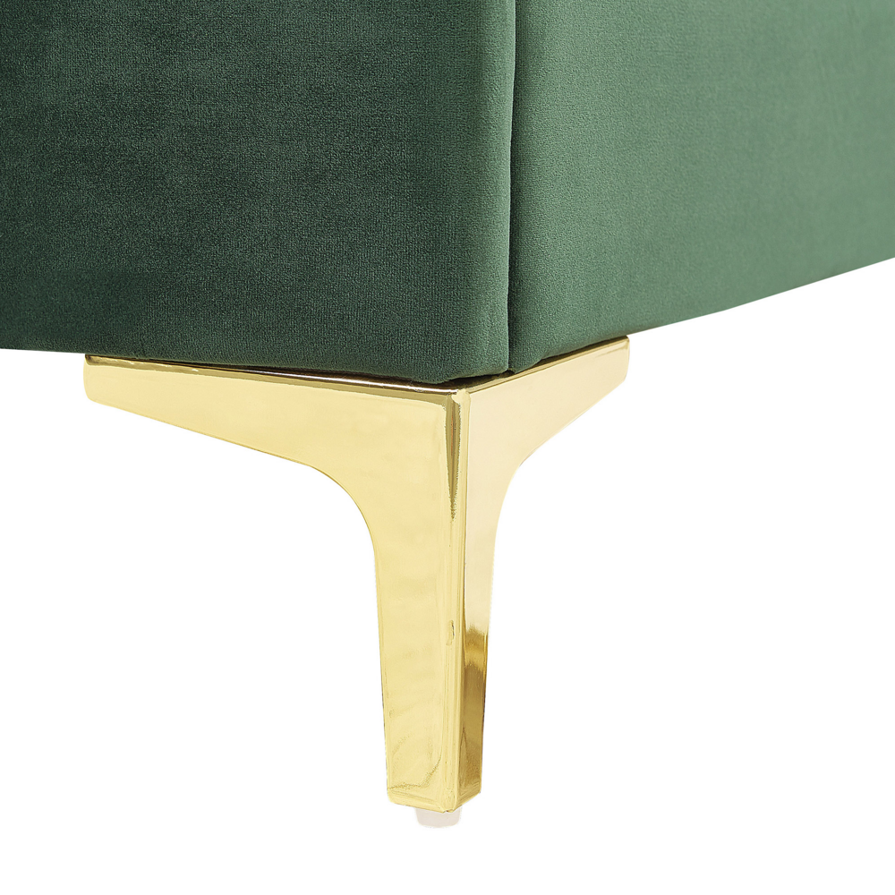Letto imbottito matrimoniale 140 cm 6 testiera verde velluto gambe dorate
