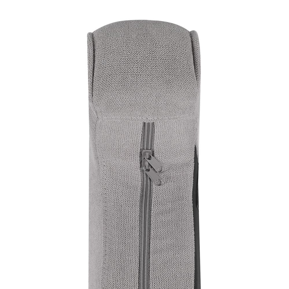 Sedia a Dondolo in Tessuto Grigio Chiaro Solido in Legno Pattini Classici