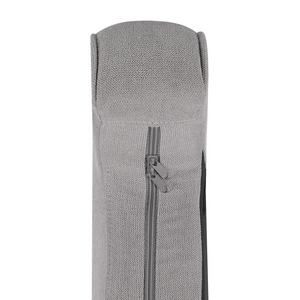 Sedia a Dondolo in Tessuto Grigio Chiaro Solido in Legno Pattini Classici