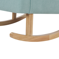 Sedia A Dondolo In Tessuto Verde Menta Pattini In Legno Massello Classico