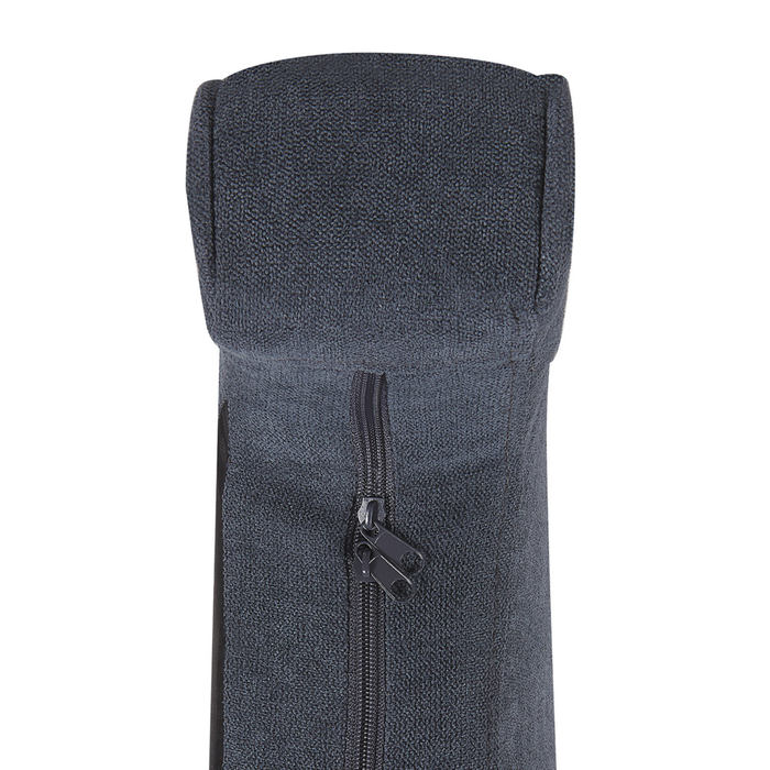 Sedia a Dondolo in Tessuto di colore Grigio in Solido Legno Stile Classico Moderno