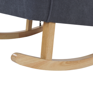 Sedia a Dondolo in Tessuto di colore Grigio in Solido Legno Stile Classico Moderno