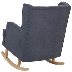 Sedia a Dondolo in Tessuto di colore Grigio in Solido Legno Stile Classico Moderno