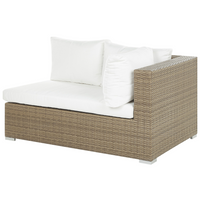 Set relax da giardino Cuscini in rattan marrone chiaro in PE color crema per 8 persone Set da 5 pezzi per esterni