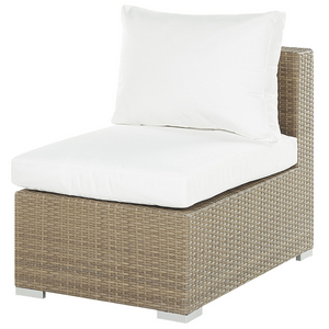 Set relax da giardino Cuscini in rattan marrone chiaro in PE color crema per 8 persone Set da 5 pezzi per esterni