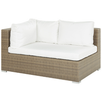 Set relax da giardino Cuscini in rattan marrone chiaro in PE color crema per 8 persone Set da 5 pezzi per esterni