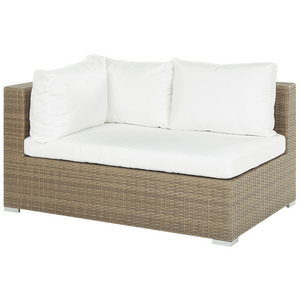 Set relax da giardino Cuscini in rattan marrone chiaro in PE color crema per 8 persone Set da 5 pezzi per esterni