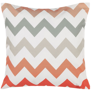 Set di 2 cuscini da giardino per esterni Multicolore in poliestere bianco con cerniera quadrata 45 x 45 cm chevron