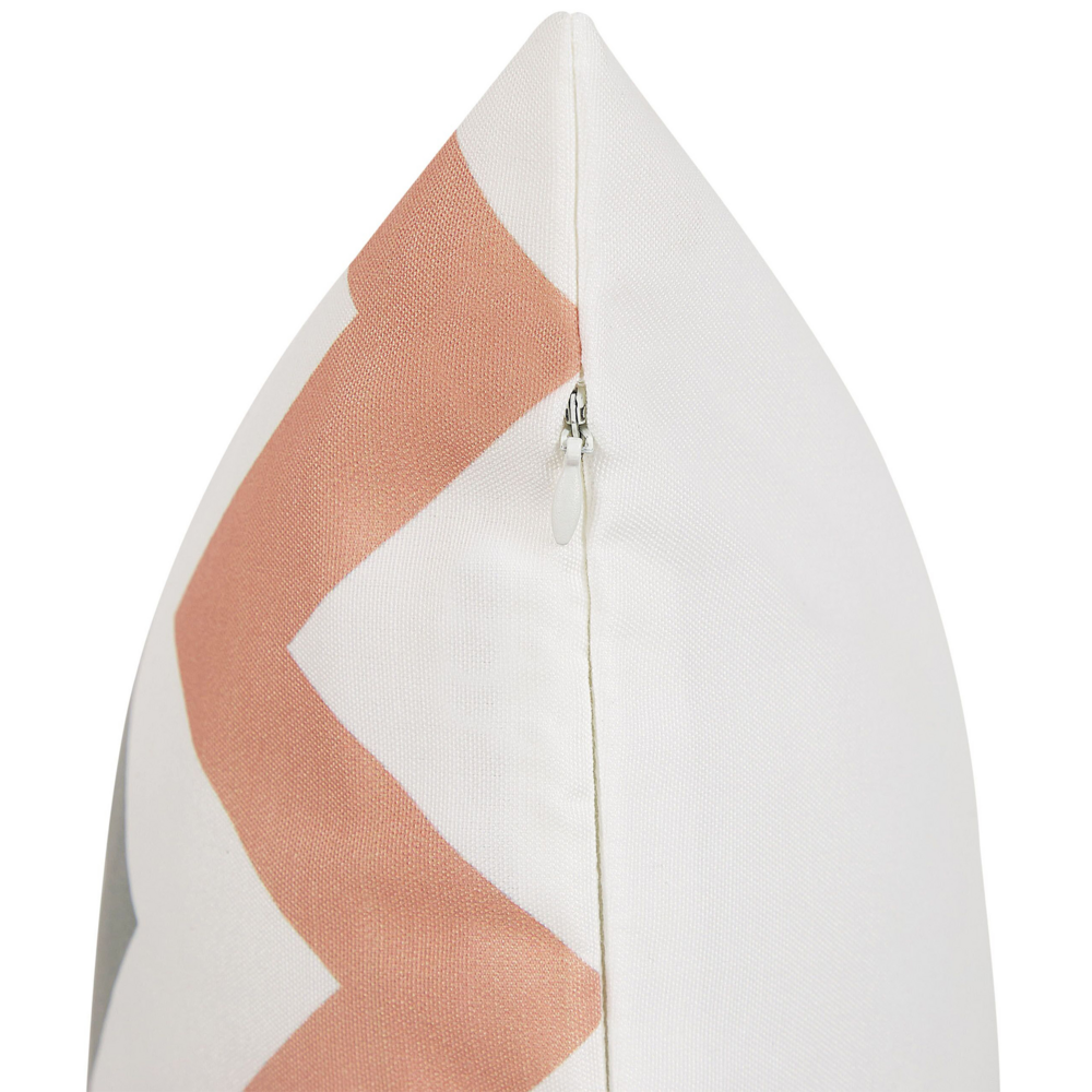 Set di 2 cuscini da giardino per esterni Multicolore in poliestere bianco con cerniera quadrata 45 x 45 cm chevron