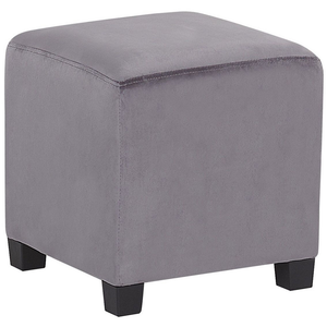 Poltrona con poggiapiedi Tessuto in velluto grigio Gambe in legno Stile Wingback