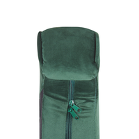 Poltrona con Poggiapiedi Tessuto Velluto Verde Gambe in Legno Stile Wingback
