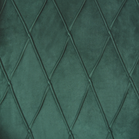 Poltrona con Poggiapiedi Tessuto Velluto Verde Gambe in Legno Stile Wingback