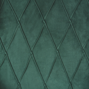 Poltrona con Poggiapiedi Tessuto Velluto Verde Gambe in Legno Stile Wingback