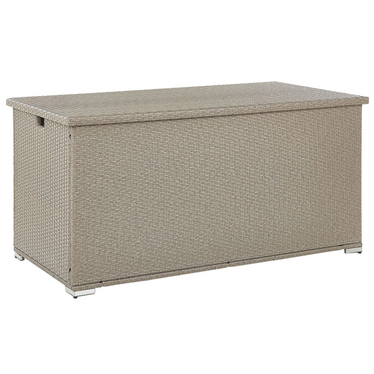 Cesta baule portaoggetti per esterni Cuscino da giardino in finto rattan beige 155 x 75 cm