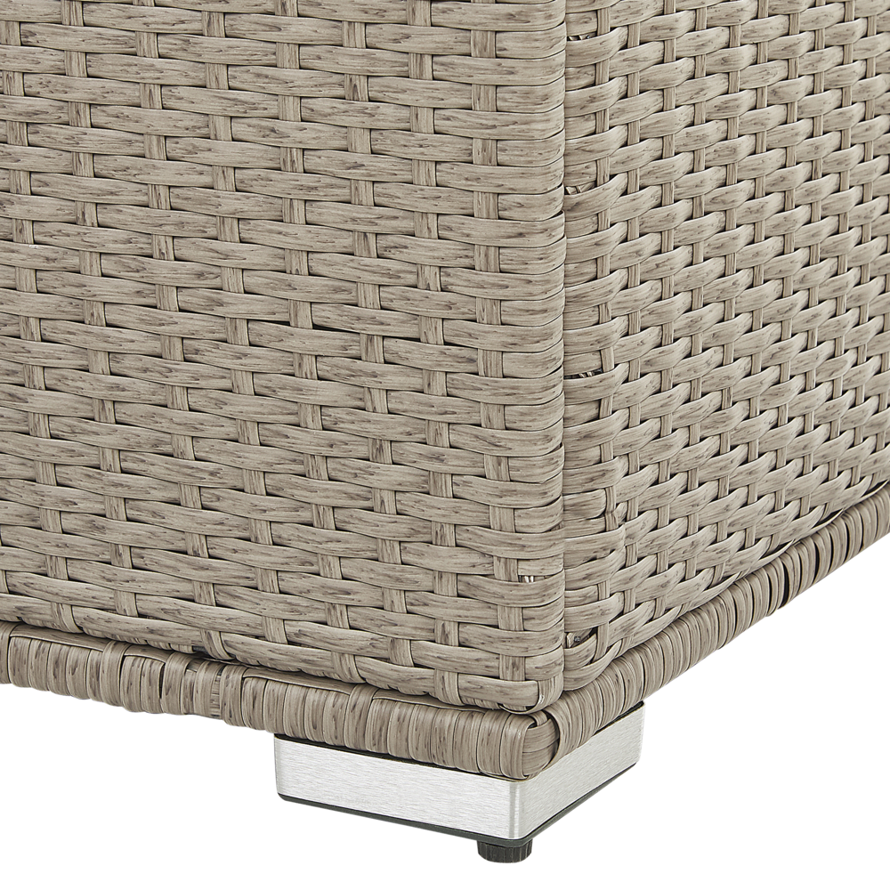 Cesta baule portaoggetti per esterni Cuscino da giardino in finto rattan beige 155 x 75 cm