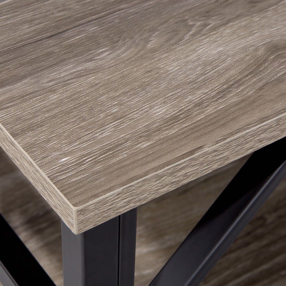 Consolle Mobile TV Taupe Legno e Metallo 3 Ripiani 1 Cassetto Home Office Mobili Stile Moderno