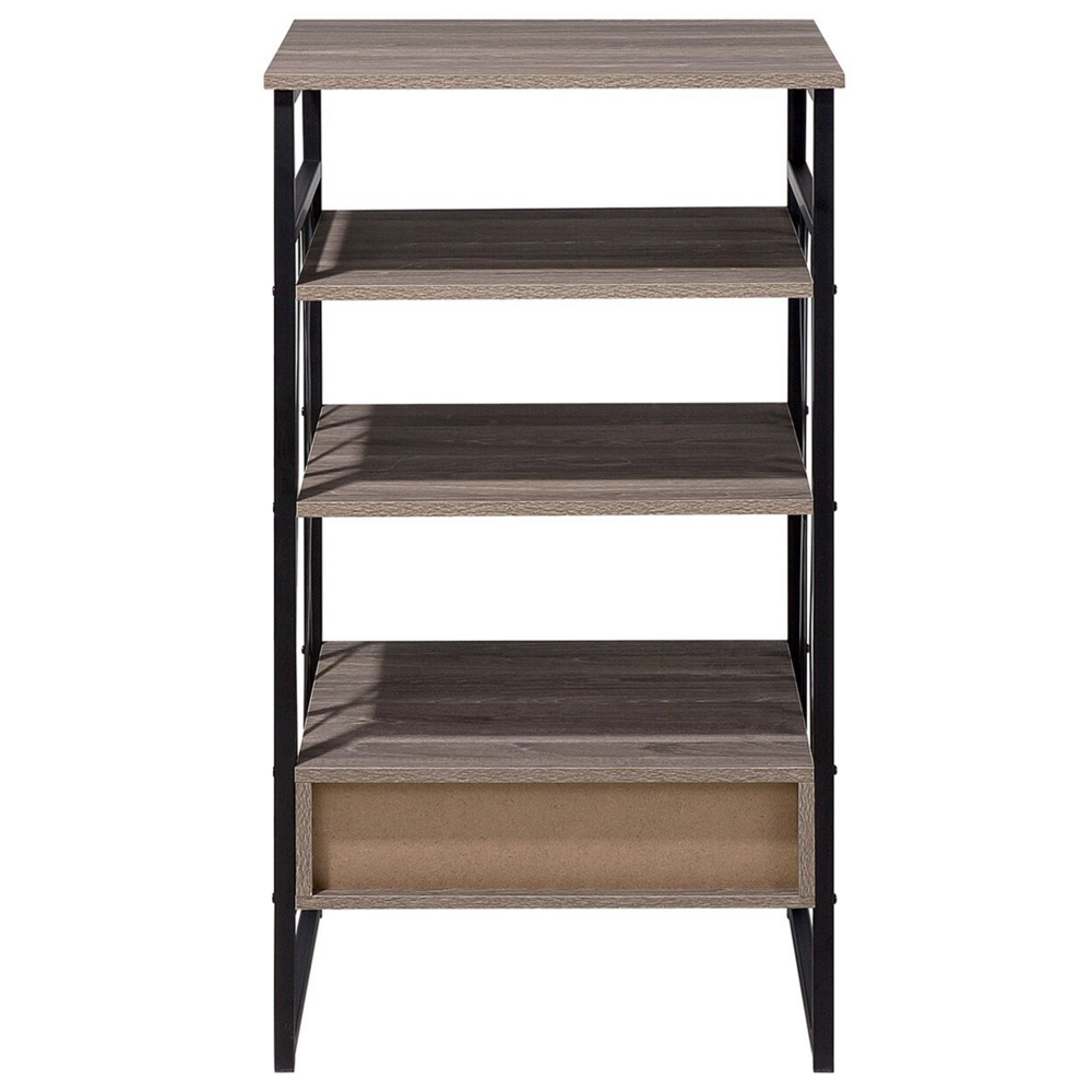 Consolle Mobile TV Taupe Legno e Metallo 3 Ripiani 1 Cassetto Home Office Mobili Stile Moderno