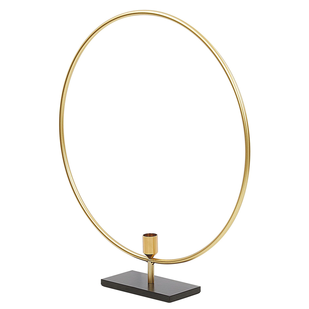Portacandele Metallo Dorato 45 cm Candeliere decorazione Cerchio Glam