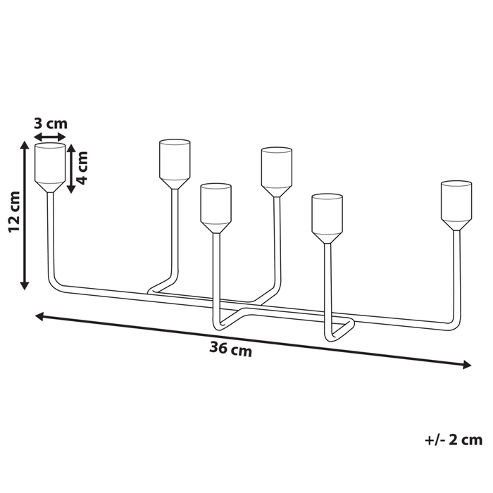 Portacandele Supporto in metallo Nero e dorato per 6 candele Decorazione moderna