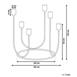 Portacandele in metallo Nero e dorato 25 cm forma rotonda decorazione moderna