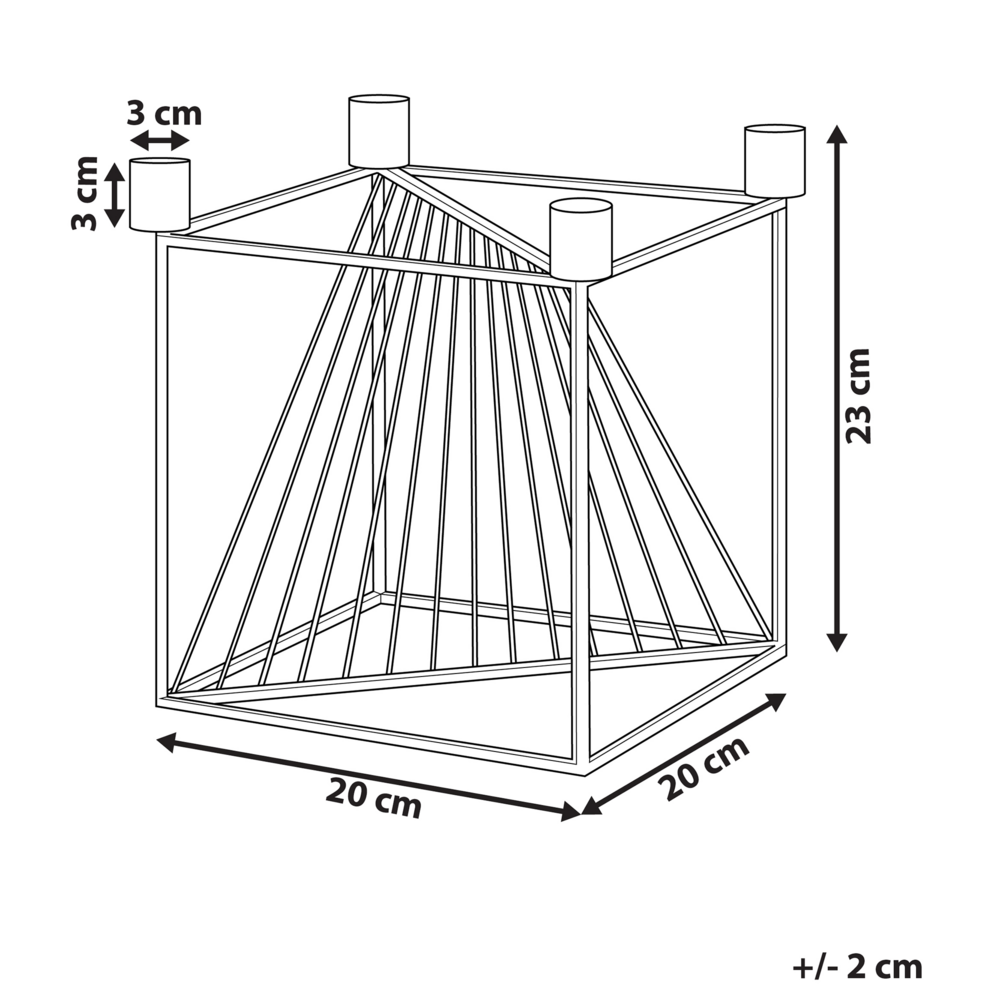 Portacandele in metallo dorato 23 cm Cubico Accessorio per la casa Decorazione glamour