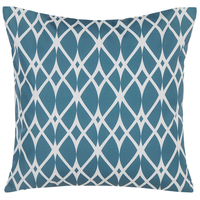 Set di 2 cuscini da giardino blu poliestere motivo geometrico 45 x 45 cm arredamento moderno accessori resistente all'acqua