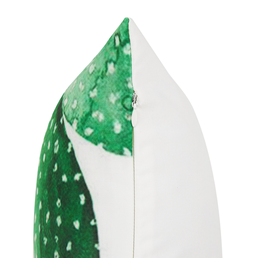 Set di 2 cuscini da giardino in poliestere verde motivo cactus 45 x 45 cm resistente all'acqua