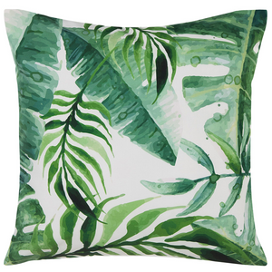 Set di 2 cuscini da giardino motivo foglia verde poliestere quadrato 45 x 45 cm impermeabile design moderno