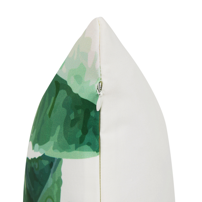 Set di 2 cuscini da giardino motivo foglia verde poliestere quadrato 45 x 45 cm impermeabile design moderno